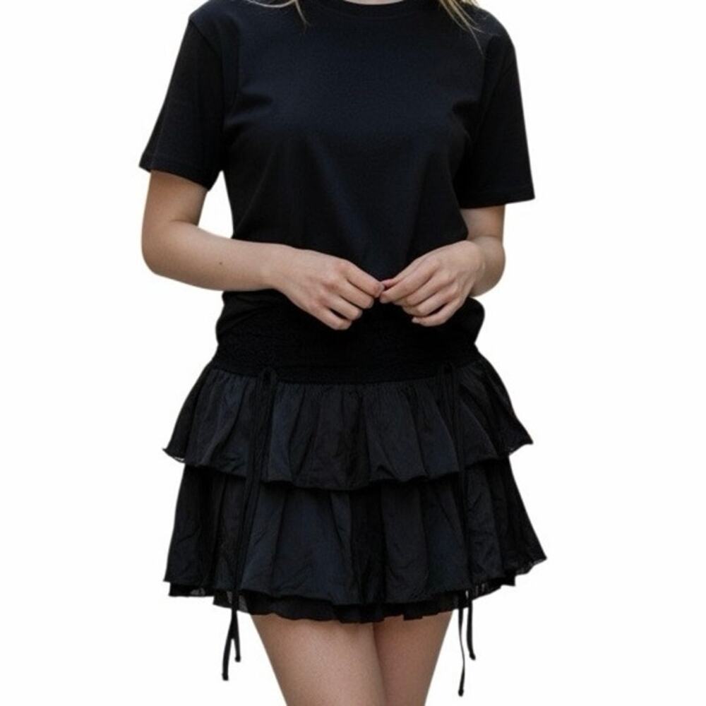 Avidlove Women's Pleated Mini Skirt Lace High Waisted Ruffles. Size XL